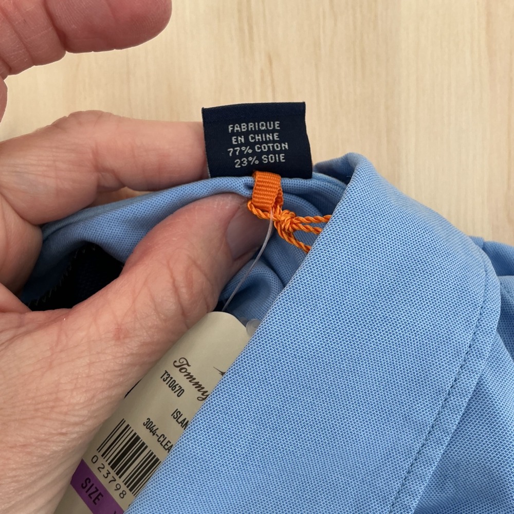 Tommy Bahama Island Twill Shirt Mens XXL Blue Silk Blend Long Sleeve Coastal New - Picture 7 of 12
